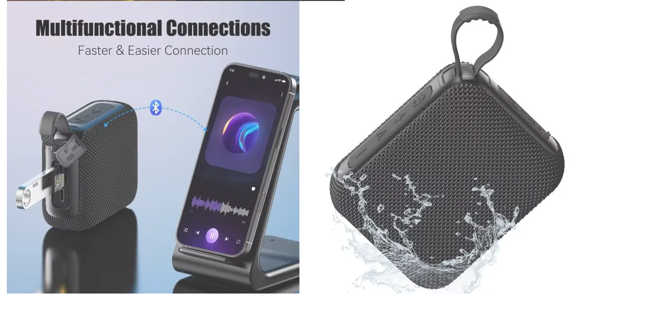 Bluetooth Speakers TWS 10W Enhanced Bass Portable Outdoor Wireless Speaker 30Hrs IP7 Waterproof Shower Speaker Bluetooth 5.3